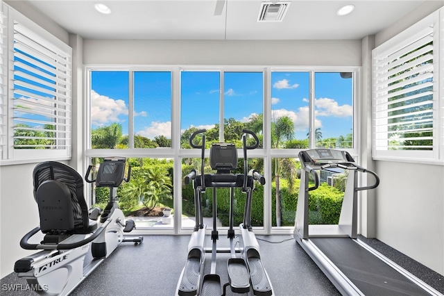 745 Riviera Dr, Naples, FL 34103 - exercise room featuring recessed lighting