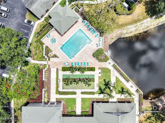 1001 Arbor Lake Dr Unit 1102, Naples, FL 34110 - aerial view of a pool area and a large body of water