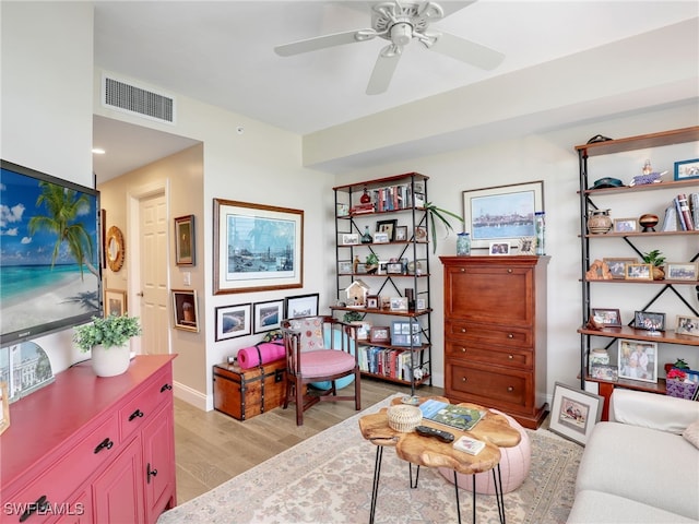 1001 Arbor Lake Dr Unit 1102, Naples, FL 34110 - living area with light wood-type flooring and ceiling fan