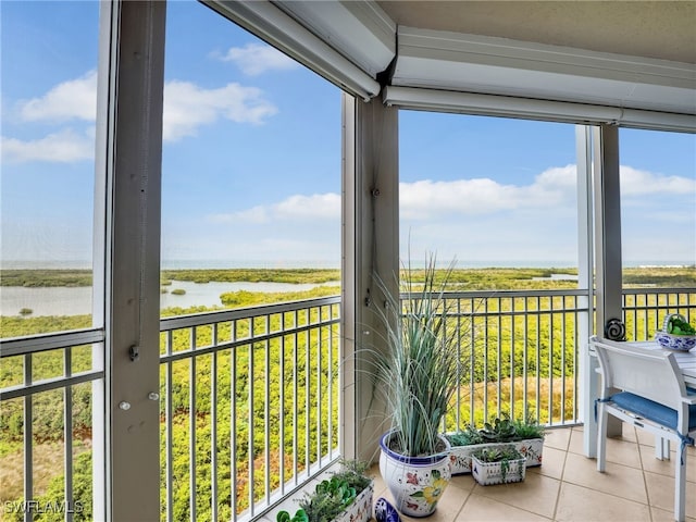 1001 Arbor Lake Dr Unit 1102, Naples, FL 34110 - sunroom with a water view and plenty of natural light