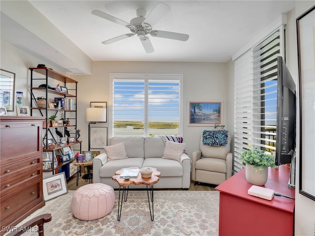 1001 Arbor Lake Dr Unit 1102, Naples, FL 34110 - living area featuring ceiling fan and wood finished floors