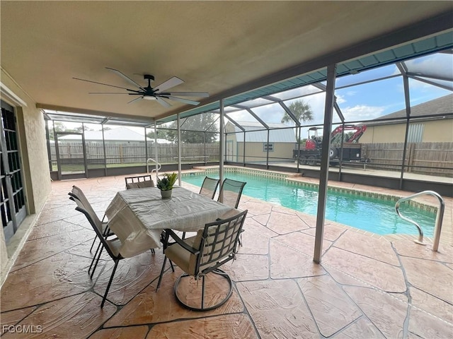 195 E Mariana Ave, North Fort Myers, FL 33917 - view of swimming pool featuring a patio area, a fenced backyard, and a lanai