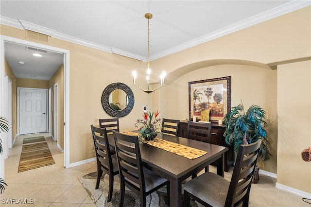 3904 Forest Glen Blvd Unit 102, Naples, FL 34114 - dining space featuring light tile patterned floors and crown molding