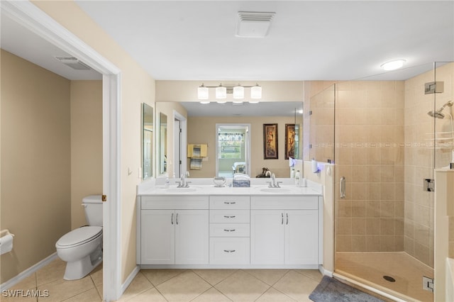 3904 Forest Glen Blvd Unit 102, Naples, FL 34114 - full bath with tile patterned floors, a stall shower, and double vanity