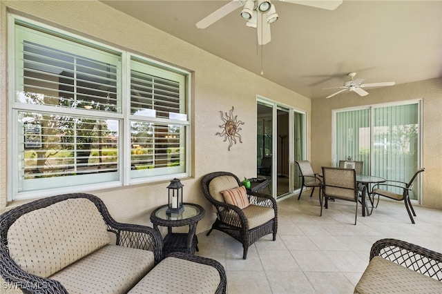 3904 Forest Glen Blvd Unit 102, Naples, FL 34114 - view of patio / terrace featuring ceiling fan and outdoor dining area