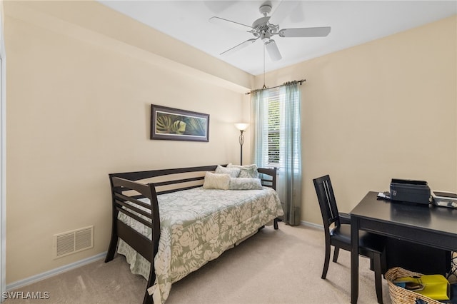 3904 Forest Glen Blvd Unit 102, Naples, FL 34114 - bedroom with light colored carpet and a ceiling fan