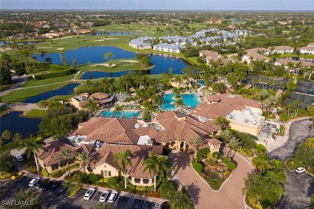9175 Celeste Dr Unit 305, Naples, FL 34113 - aerial view of residential area featuring a nearby body of water and a golf course