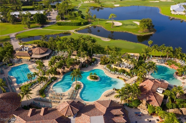 9175 Celeste Dr Unit 305, Naples, FL 34113 - aerial view of a pool area and a local golf course