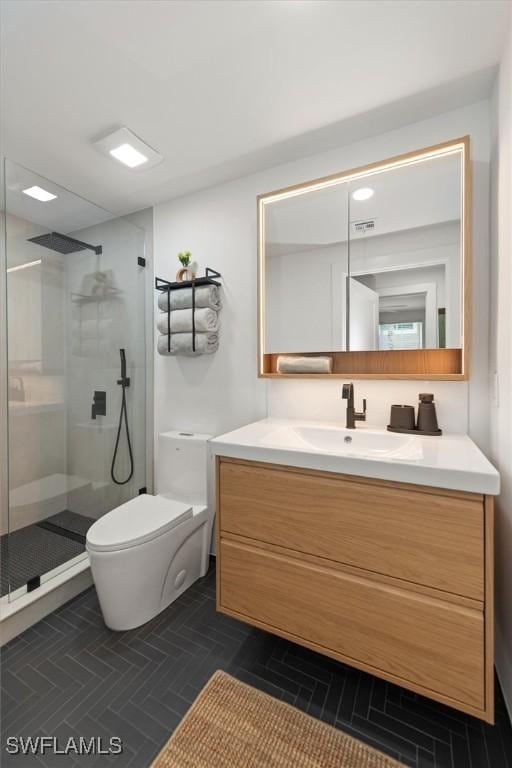 1170 Reserve Way Unit 107, Naples, FL 34105 - bathroom with vanity and a stall shower