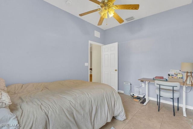 3781 Costa Maya Way Unit 101, Estero, FL 33928 - bedroom featuring light tile patterned floors and ceiling fan