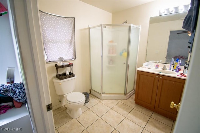 4856/4858 24th St SW, Lehigh Acres, FL 33993 - full bathroom with a stall shower, vanity, and tile patterned floors