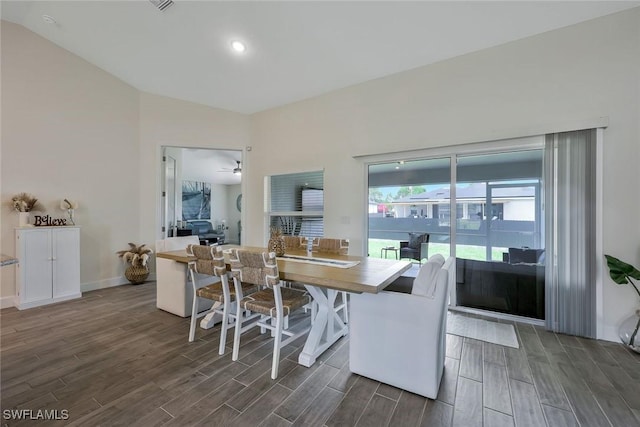 2922 20th St SW, Lehigh Acres, FL 34120 - dining area with wood finish floors and vaulted ceiling