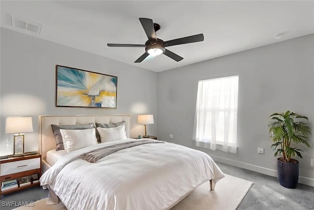 2922 20th St SW, Lehigh Acres, FL 34120 - carpeted bedroom with baseboards and a ceiling fan