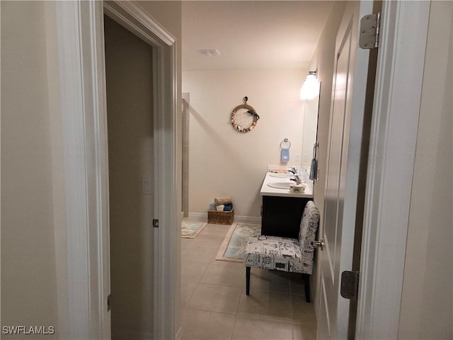 8868 E Cascade Price Cir, North Fort Myers, FL 33917 - bathroom with tile patterned floors and vanity