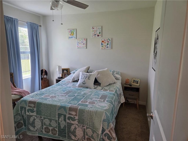 8868 E Cascade Price Cir, North Fort Myers, FL 33917 - bedroom featuring carpet floors and a ceiling fan