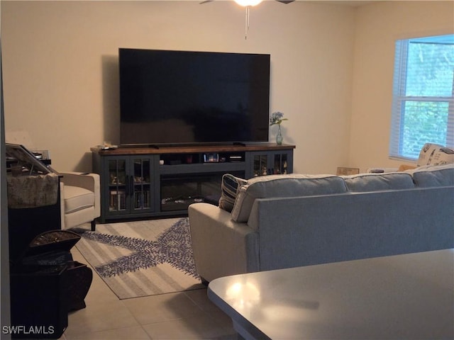 8868 E Cascade Price Cir, North Fort Myers, FL 33917 - living room featuring ceiling fan and tile patterned flooring