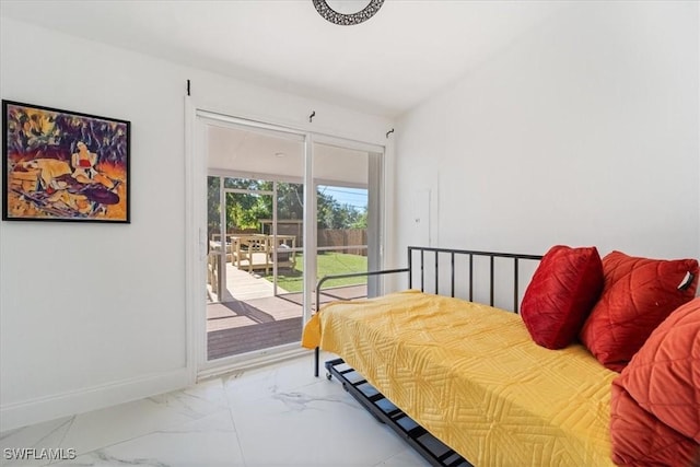 3064 Connecticut Ave, Naples, FL 34112 - bedroom featuring access to exterior and light marble finish flooring