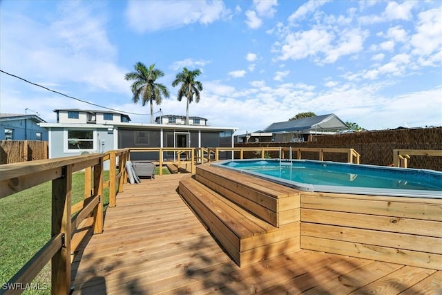 3064 Connecticut Ave, Naples, FL 34112 - view of pool with a deck and a sunroom