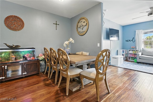 4440 40th St NE, Naples, FL 34120 - dining space featuring wood finished floors and ceiling fan
