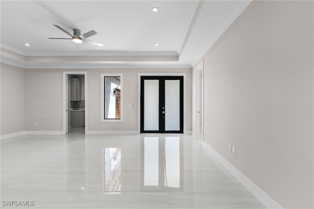 2717 10th Ave SE, Naples, FL 34117 - empty room with ornamental molding, ceiling fan, and recessed lighting