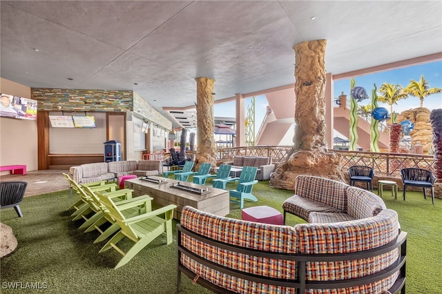 140 Estero Blvd Unit 2209, Fort Myers Beach, FL 33931 - view of patio featuring an outdoor fire pit