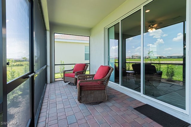 3943 E Hampton Cir, Alva, FL 33920 - sunroom with ceiling fan