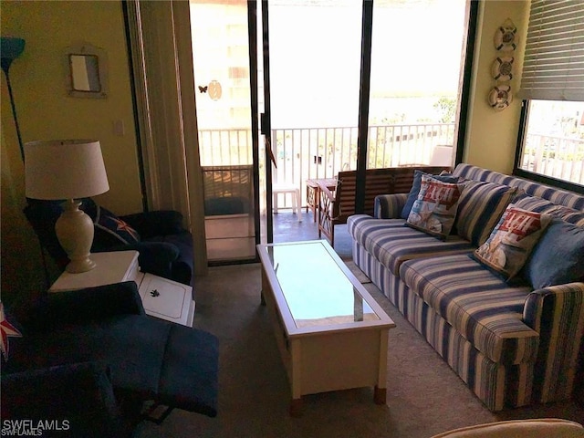 8701 Estero Blvd Unit 605, Bonita Springs, FL 33931 - carpeted living room with plenty of natural light