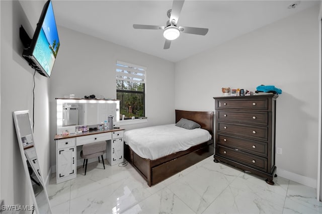 4267 4th Ave SE, Naples, FL 34117 - bedroom with light marble finish flooring and a ceiling fan