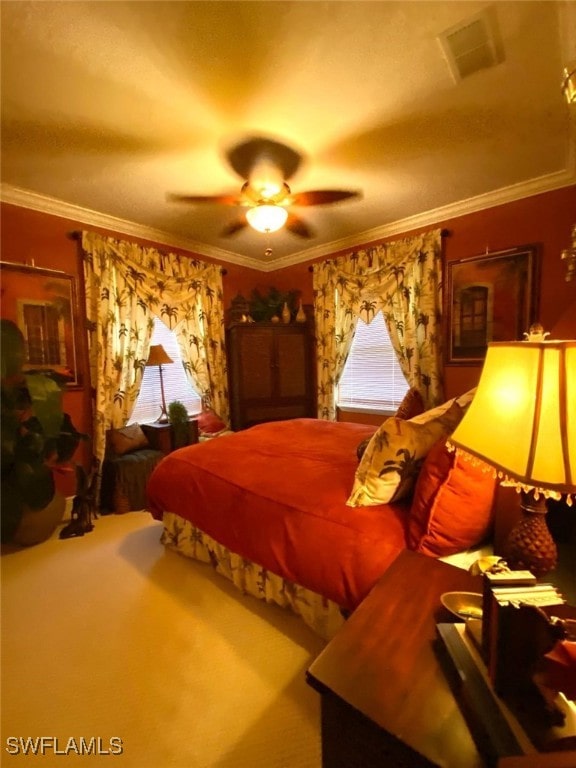 291 Everglades Blvd N, Naples, FL 34120 - bedroom featuring crown molding and ceiling fan