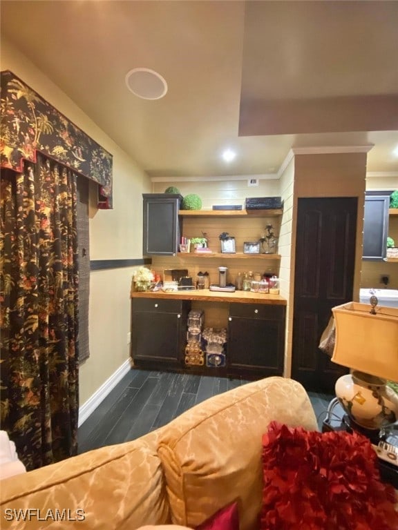 291 Everglades Blvd N, Naples, FL 34120 - bar with baseboards and dark wood finished floors