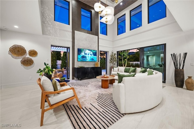 1261 13th Ave N, Naples, FL 34102 - living room with a towering ceiling and recessed lighting