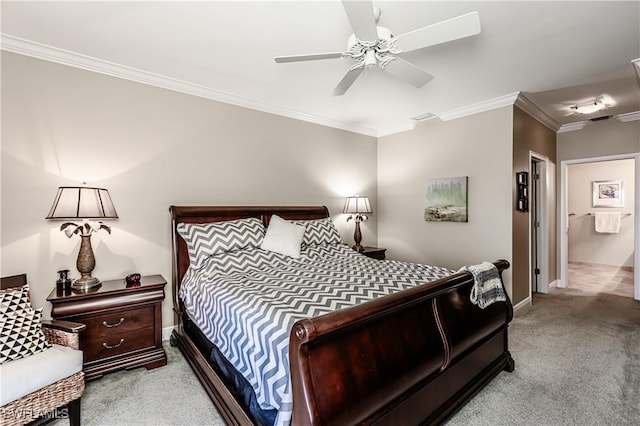 816 E Elkcam Cir Unit 305, Marco Island, FL 34145 - carpeted bedroom with ornamental molding and ceiling fan