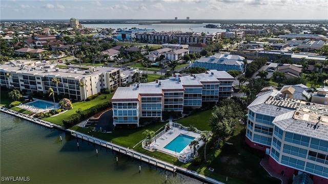 816 E Elkcam Cir Unit 305, Marco Island, FL 34145 - bird's eye view of a large body of water and a pool