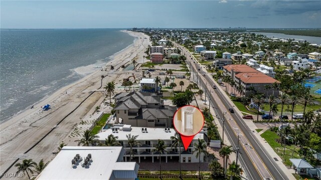 4750 Estero Blvd Unit 101, Fort Myers Beach, FL 33931 - bird's eye view of waterfront with a beach