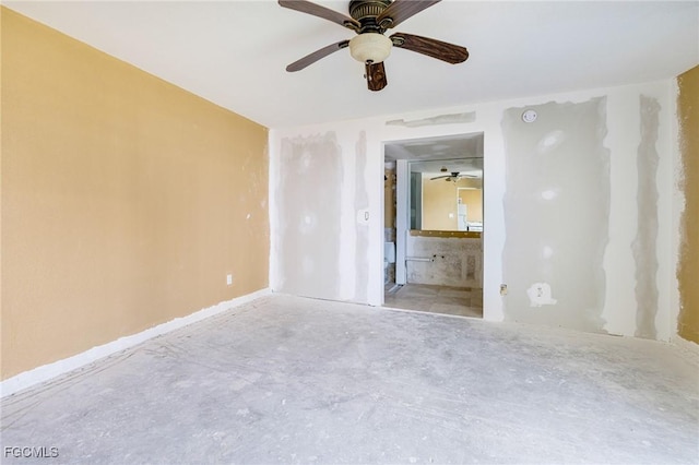 4750 Estero Blvd Unit 101, Fort Myers Beach, FL 33931 - spare room with unfinished concrete flooring and ceiling fan