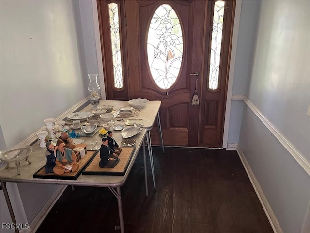 6292 Morgan La Fee Ln, Fort Myers, FL 33912 - entryway with dark wood-type flooring and baseboards