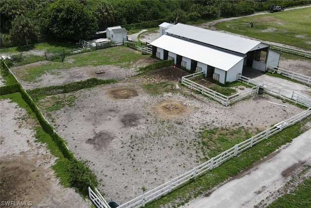 drone / aerial view with a rural view