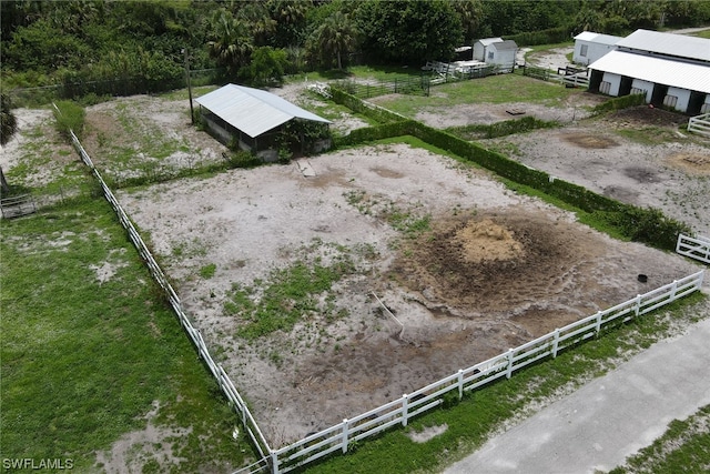 bird's eye view with a rural view