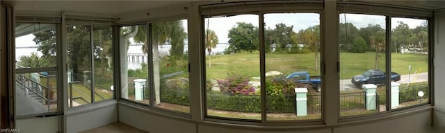 view of unfurnished sunroom