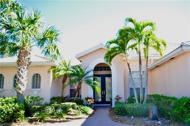 view of front of property with french doors