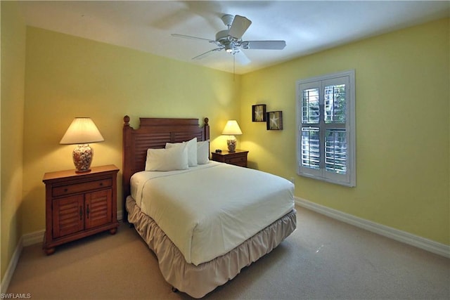 bedroom with carpet and ceiling fan