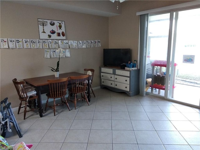 view of tiled dining space