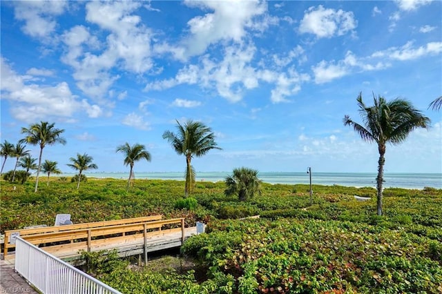 view of property's community featuring a water view