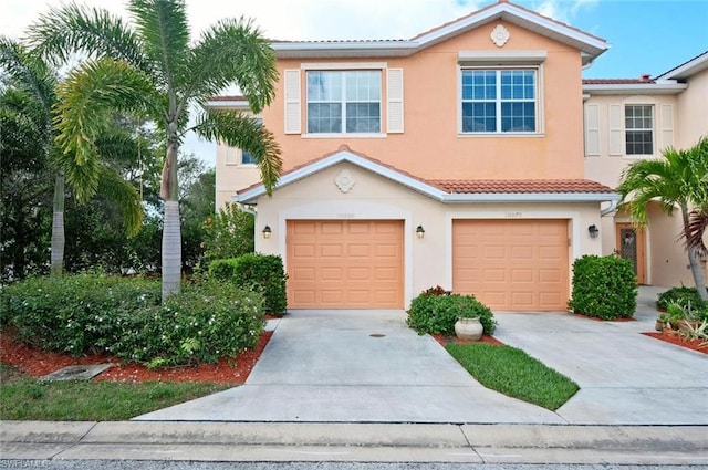 view of front of home with a garage