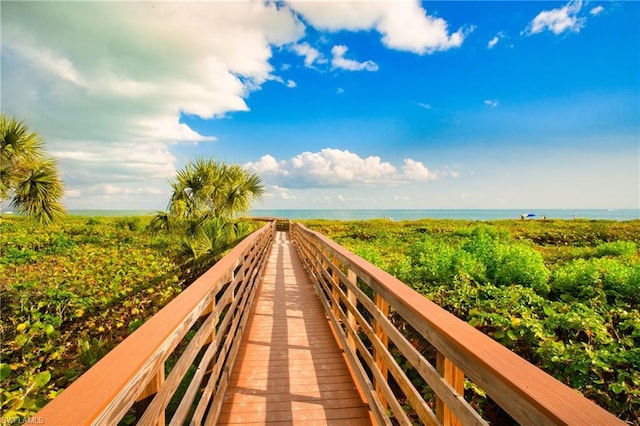 view of property's community featuring a water view