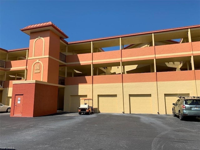 view of building exterior with a garage