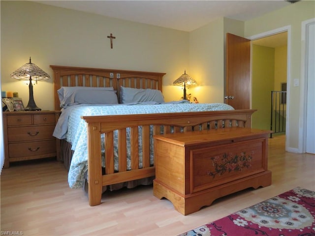 bedroom featuring light hardwood / wood-style floors