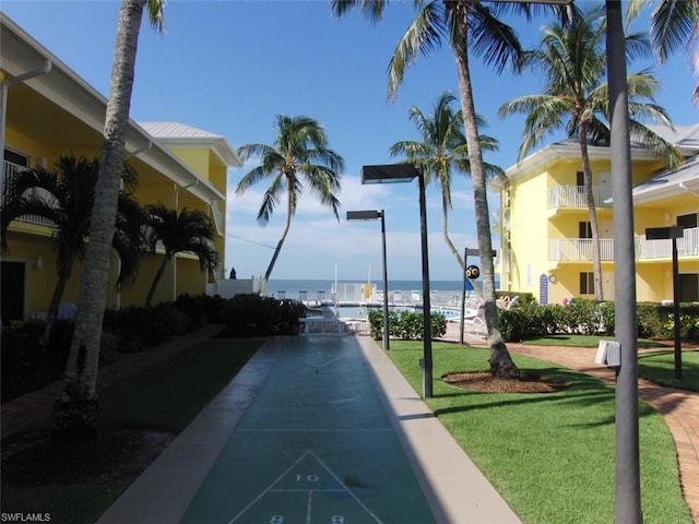 view of road featuring a water view