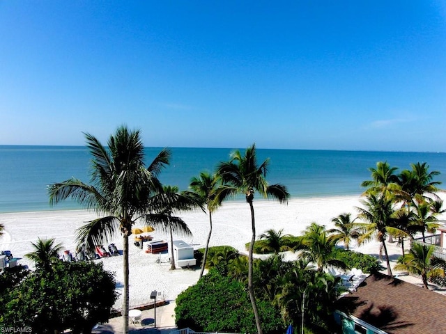 water view featuring a beach view