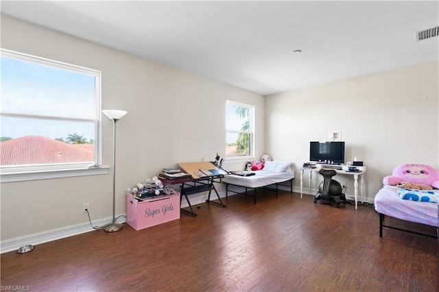 interior space featuring dark hardwood / wood-style flooring